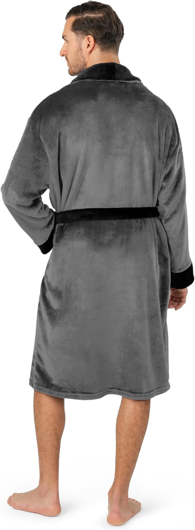 PAVILIA Mens Soft Robe | Warm Fleece Robes for Men, Soft Spa Bathrobe with Shawl Collar and Pockets
