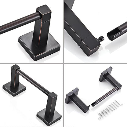 Ruacq Toilet Paper Holder Oil Rubbed Bronze-Toilet Paper Holder Wall Mount Double Post Pivoting Square-Toilet Tissue Roll Holder Rustproof Stainless Steel
