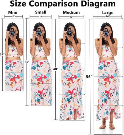 Unbreakable Full Length Wall Mirror,The Door Mirror,4Pack 16''x16'',Acrylic Kids Shatterproof Plexiglass Long Mirrors for Bedroom Closet,Children Non Glass Stick on Mirrors