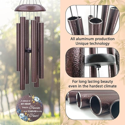 Personalized Sympathy Wind Chimes, Sympathy Gifts for Loss of Mom, Windchimes in Memory of a Loved One, Commemorative Sympathy Bereavement Gifts for Condolences/Funeral (36 inch)