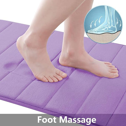 Buganda Memory Foam Bath Mat, 60" x 24", Ultra Soft and Non-Slip Bathroom Rugs, Water Absorbent and Machine Washable Bath Rug Runner for Bathroom, Shower, and Tub, Lavender