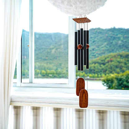 Wind Chimes for Outside Deep Tone, 36in Sympathy Wind Chimes Outdoor Clearance, Gifts for Mother's Day and Christmas, Outdoor Decor for Garden, Patio, Yard（Wood Wind Chime, Black）