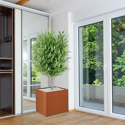 Corten Steel Planter Box Large Outdoor Planter Square Cube Planters Rustic Metal Garden Flower Pot 24 Inch Durable Antique Detached for Commercial Residential Patio Deck and Yard