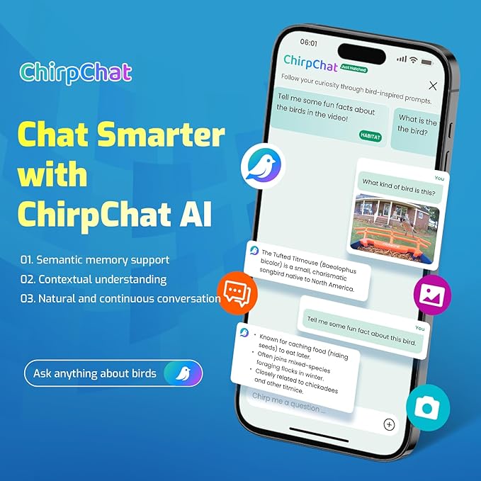 Smart Bird Feeder with Camera, Seamlessly Integrated Solar Panel Birdwatching Camera with SD Card, Lifetime Free AI Identify Bird Species&Auto Video Capture, House Warming Gifts with Greeting Card