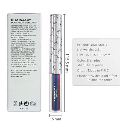 CHARMACY Chameleon Liquid Eyeliner, Liquid Glitter Eyeliner, Highly Pigmented, Metallic Intense MultiColor Shifting waterproof Eyeliner, Ultra-Fine Tip, Longwearing, Smudge-proof (#SET3-903/905/908)