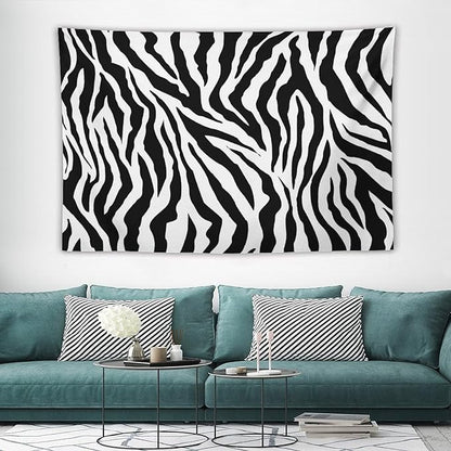 HZOHNAGO Zebra Print Tapestry Nature Wild Animals Black and White Stripe Printed Wall Tapestry Painting Wall Hanging for Bedroom Living Room Dorm 60" W x 40" H