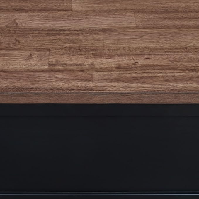 Signature Design by Ashley Wildenauer Farmhouse 2-Drawer Lift-Top Coffee Table with 2 Storage Bins Under Top and Casters, Light Brown & Black