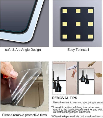 Shatterproof Wall Mirror Full Length for Bedroom, Acrylic Gym Mirrors For Home, Extra Thick: 0.12 inch, 16 x 16 inch x 4 Pcs, Workout Mirrors Safe for Kids, Over The Door, Long Wall Mounted