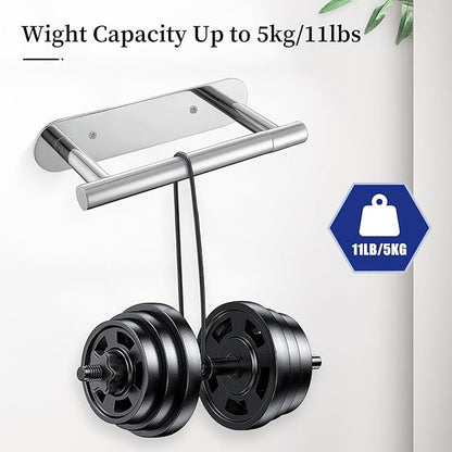 Chrome Toilet Paper Holder, Upgraded SUS304 Stainless Steel Toilet Roll Holder, Modern Double Base Paper Towel Holder Wall Mount for Bathroom, Kitchen, Washroom