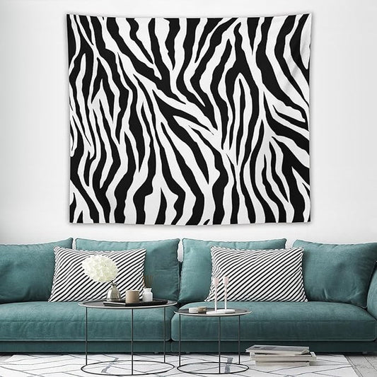 HZOHNAGO Zebra Print Tapestry Nature Wild Animals Black and White Stripe Printed Wall Tapestry Painting Wall Hanging for Bedroom Living Room Dorm 60" W x 50" H