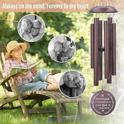 Personalized Wind Chimes, Wind Chimes for Loss of Loved Father/Mother/Lover, Commemorative Sympathy Bereavement Gifts for Condolences/Funeral (36 inch)