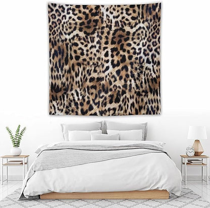 HZOHNAGO Leopard Print Tapestry Nature Wildlife Vintage Cheetah Fur Spot Animal Skin Wild Animals Spots Printed Wall Tapestry Painting Wall Hanging for Bedroom Living Room Dorm 60" W x 60" H