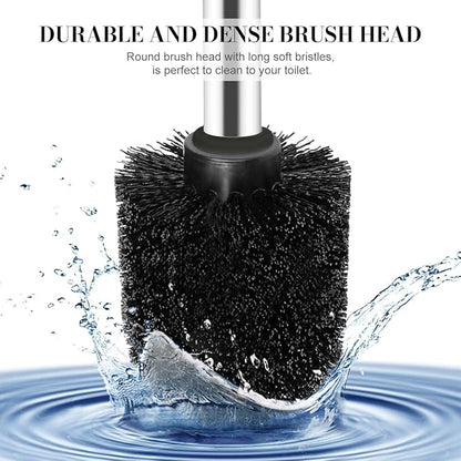 Toilet Brush and Holder, 2 Pack Toilet Brush with 304 Stainless Steel Long Handle, Toilet Bowl Brush for Bathroom Toilet-Ergonomic, Elegant,Durable (Bronze)