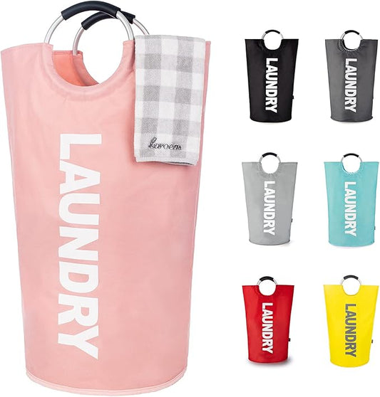 Caroeas 90L Laundry Basket (13 Colors), Waterproof Laundry Hamper, Laundry Bag with Padded Handles, Clothes Hamper Stands Up Well, Collapsible Laundry Basket Easy Storage