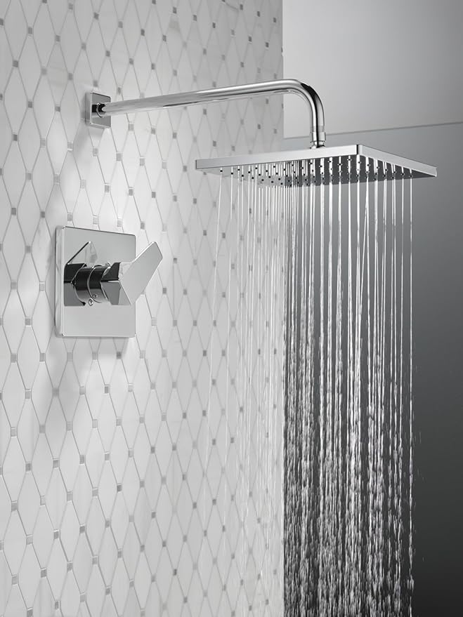 Delta Faucet Modern Raincan Square Single-Function Shower Valve Trim Kit Brushed Nickel, Shower Faucet Set, Rainfall Shower Head, Spotshield Stainless T14268-SP-PP (Valve Not Included)
