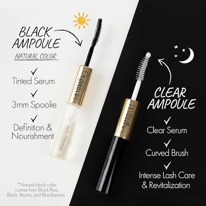 DPC Revitalizing Dual Lash Ampoule | 2-in-1 Korean Lash Serum w/20 Peptides | Lash Oil Ampoule Serum 0.33 fl oz