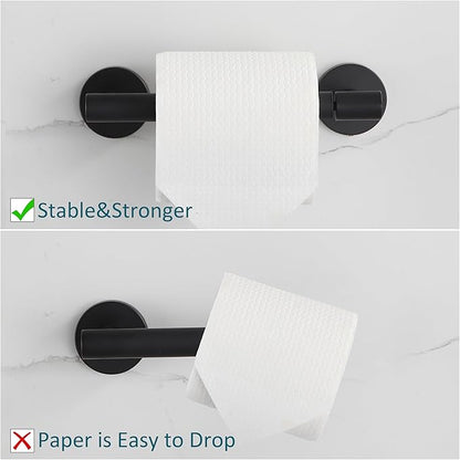 BVL Toilet Paper Holder Matte Black Wall Mount Stainless Steel 304 Large Mega Roll