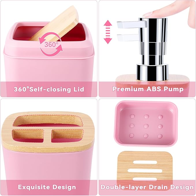 Pink Bathroom Accessories Set with Glitter Shower Curtain and Rugs,Bathroom Sets with Extra Soft and Absorbent Bath Rugs Sequin Shower Curtain Pink Bathroom Sets for Bath Decor