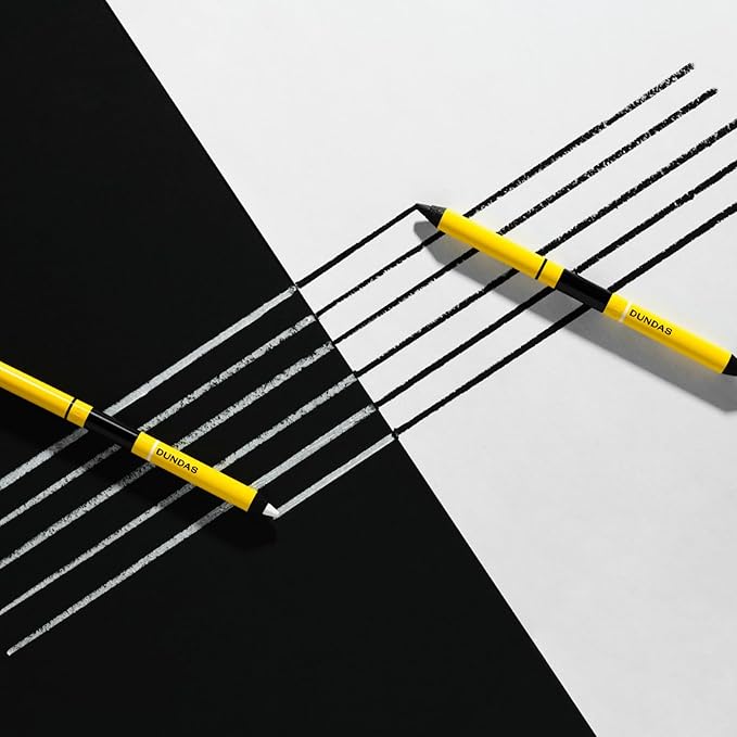 Dundas Eyeliner, Black & White Liner Pencil for Eye Make Up, Waterproof, Long Lasting, Double Ended, Safe for Waterline & Sensitive Eyes, Vegan & Cruelty Free Makeup, All Skin Types