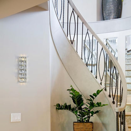 6 Layer Chrome Crystal Wall Sconce, Modern Wall Lamp Light Fixture for Bathroom Vanity, Stairway, Kitchen, Living Room, Bedroom, Hallway