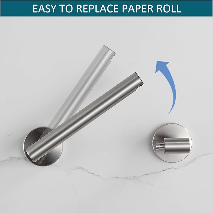 BVL Toilet Paper Holder Brushed Nickel Wall Mount Stainless Steel 304 Large Mega Roll