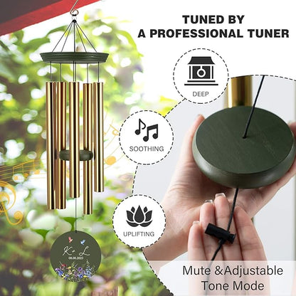 2025 Wedding Wind Chimes for Couple, Deep Tone Personalized Wind Chime, Wedding Gifts for Couples, Customized Windchime for Husband/Wife
