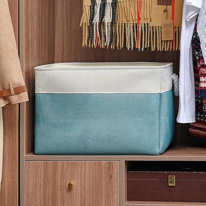 TheWarmHome Storage Bin for Shelves - Extra Jumbo 3 Pack 20.5L×15.7W×13.8H Storage Basket for Organizing, Fabrin Storage cubes with Drawstring Cover for Living Room Bedroom Decor Closet（White & Green