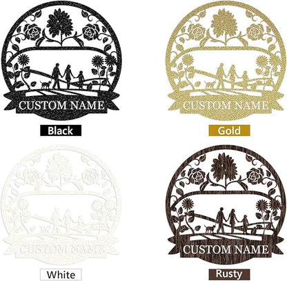 Personalized Family Name Sign, Custom Family Signs Metal Wall Decor, Family Wall Art, Metal Signs Customized, Family Wall Decor for Living Room, Rustic Hanging Decoration Sign, Housewarming Gifts