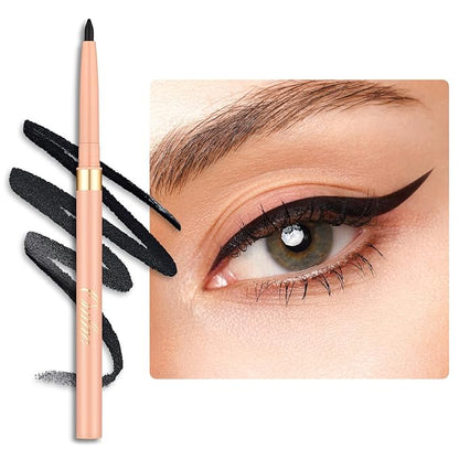 Oulac Black Eyeliner Pencil Waterproof Smudge Proof, Retractable Eye Liner Pen, Smooth and Creamy Eye Makeup for Precision Application Vegan & Cruelty-Free, 01 Noir