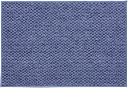 Bathroom Rugs Non Slip Washable, Super Absorbent Thin Bath Mat Quick Dry Low Pile Bathroom Rug, Denim Blue 24"x36"
