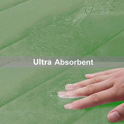 Buganda Memory Foam Bath Mat, 47" x 24", Ultra Soft and Non-Slip Bathroom Rugs, Water Absorbent and Machine Washable Bath Rug Runner for Bathroom, Shower, and Tub, Olive Green