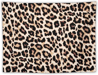 HZOHNAGO Leopard Print Tapestry Rustic Brown Leopard Wild Animal Printed Wall Tapestry Painting Wall Hanging for Bedroom Living Room Dorm 40" W x 30" H