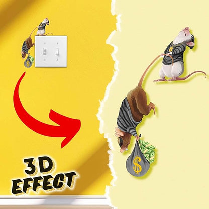 Mouse Reading Book, Wall Decor Sticker Decal, Kids Room, Classroom, Home, Bedroom, Bookcase, Book Lover, of Mice and Men, Children, Adorable, (Mice Burglars)