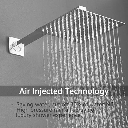Polished Chrome Shower Faucet Set Bathroom Luxury Rainfall Shower System with Rain Shower Head Single Function Shower Trim Kit with Rough-in Valve