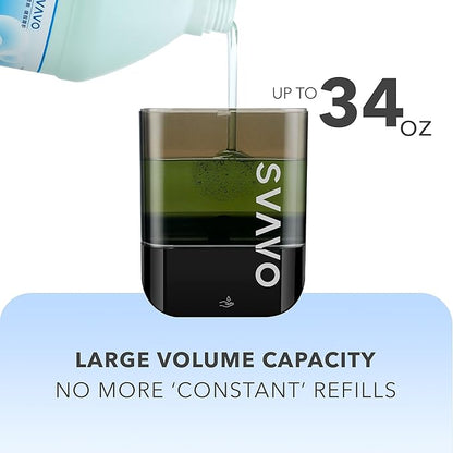 SVAVO Automatic Soap Dispenser Touchless, Hand Soap Dispenser Wall Mount, Electric Sensor Battery Operated for Offices Home Kitchen Bathroom Hotel Restaurant Commercial, 34fl.oz/1000ml Black