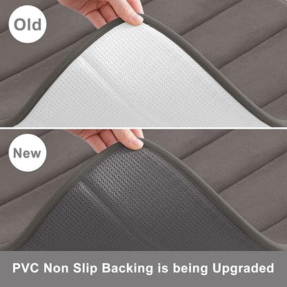 Buganda Memory Foam Bath Mat, 30" x 20", Ultra Soft and Non-Slip Bathroom Rugs, Water Absorbent and Machine Washable Bath Rug for Bathroom, Shower, and Tub, Taupe