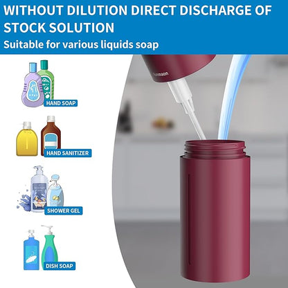 Automatic Soap Dispenser Touchless, Hands-Free, Multi Adjustable Volume, Long Battery Life, Compatible with Thick & Thin Dish/Hand Soap for Bathroom and Kitchen, Easy for Toddlers, Red