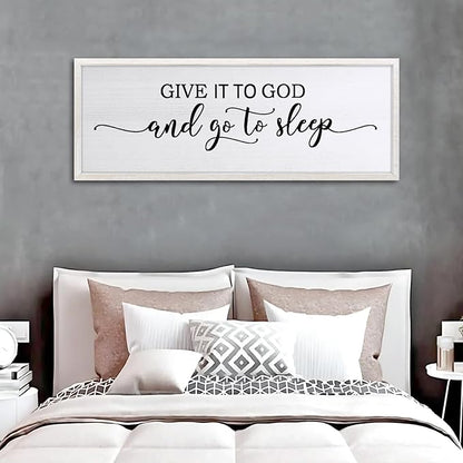 Sweet Dreams Above Bed Wall Decor Art 24"X10" Master Bedroom Over Bed Wall Wood Framed Sign (White)
