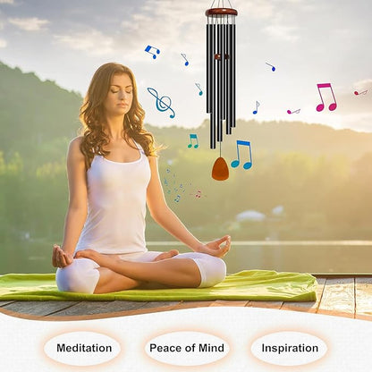 Wind Chimes for Outside Deep Tone, 50 inch Large Wind Chimes, 6 Heavy Duty Tubes Aluminium Metal Extra Large Wind Chime, Decoration for Garden, Patio, Yard, Gift for Mother's Day(Waterdrop)