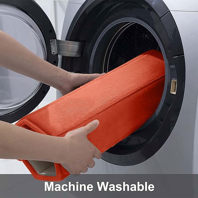 Buganda Memory Foam Bath Mat, 35.4" x 24", Ultra Soft and Non-Slip Bathroom Rugs, Water Absorbent and Machine Washable Bath Rug Runner for Bathroom, Shower, and Tub, Coral