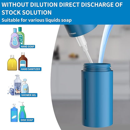 Automatic Soap Dispenser Touchless, Hands-Free, Multi Adjustable Volume, Long Battery Life, Compatible with Thick & Thin Dish/Hand Soap for Bathroom and Kitchen, Easy for Toddlers, Blue