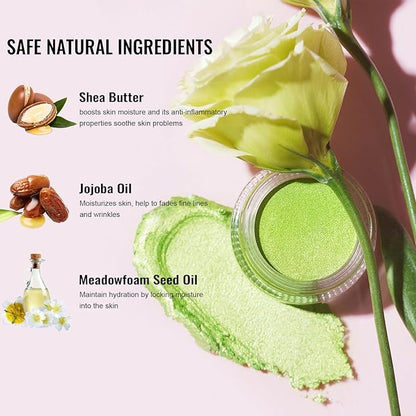 Oulac Cream Eyeshadow also for Highlighter Large Capacity Highly Pigmented Eye Shadow Waterproof &Long Lasting with Moisturizing Formula, Shimmer Glitter Eye Makeup Set 3