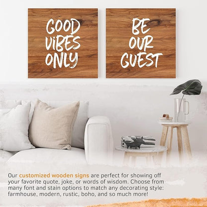 Custom Wood Signs Personalized | Farmhouse Decor | Personalized Signs | Personalized Rustic Wood Signs | Father's Day Gift | Custom Sign | Ready to Hang! (12x20 Inches)