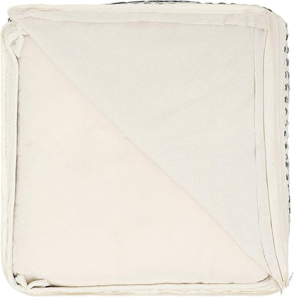 REDEARTH · Tufted Pouf Ottoman with Filler Textured Storage Cube Bean Bag Pouffe Footrest for Living Room, Bedroom, Nursery, Kidsroom; 100% Cotton (17.5"X17.5"X17.5", Solitaire Lozenge Kiwi)