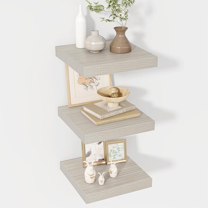 12 Inch Floating Shelves, 12" Deep Floating Shelf Wall Mounted, 12" Wall Shelves, Rustic Deep Bookshelf, Extra Deeper Display Shelves & Storage Shelves for Bedroom, Living Room, Set of 3