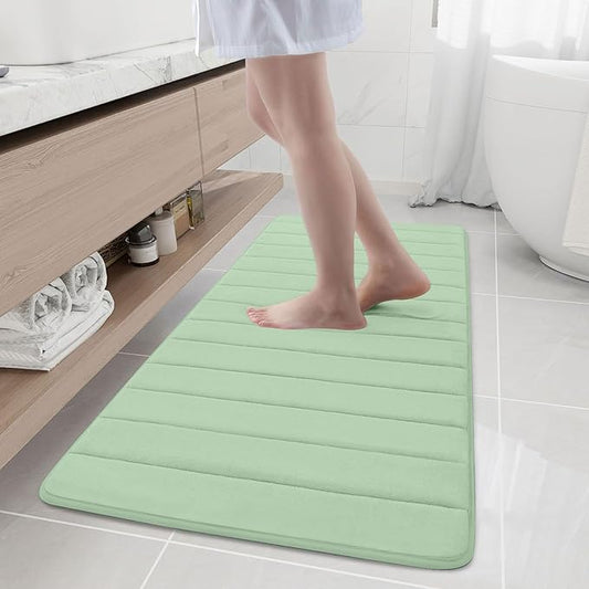 Buganda Memory Foam Bath Mat, 55" x 24", Ultra Soft and Non-Slip Bathroom Rugs, Water Absorbent and Machine Washable Bath Rug Runner for Bathroom, Shower, and Tub, Sage Green