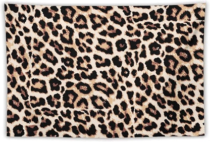 HZOHNAGO Leopard Print Tapestry Rustic Brown Leopard Wild Animal Printed Wall Tapestry Painting Wall Hanging for Bedroom Living Room Dorm 90" W x 60" H