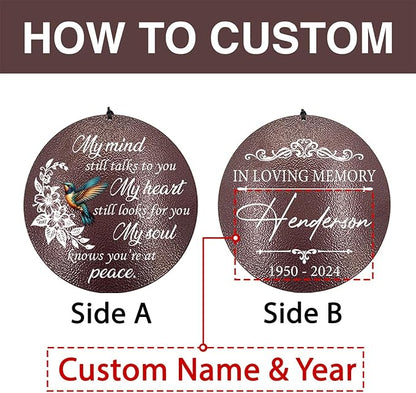 ASTARIN 36" Large Deep Tone Personalized Sympathy Wind Chimes, Memorial Wind Chime for Loss of Mother Father Loved One, Bereavement Gifts Decor Outdoor Patio Garden Graveyard