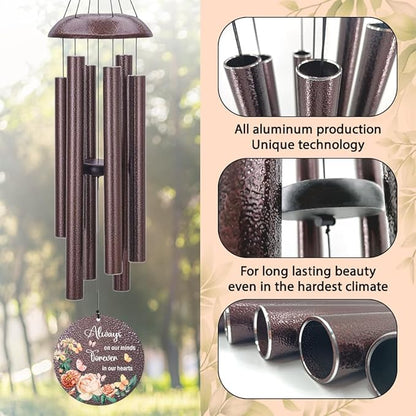 Personalized Memorial Wind Chime, Metal Wind Chime Deep Tone, Wind Chimes for Loss of Loved One, Commemorative Sympathy Bereavement Gifts, Decorative Wind Chimes Outdoor
