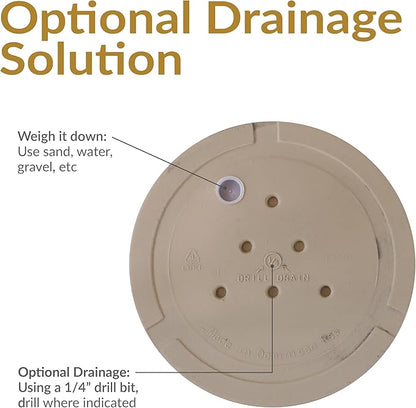 Sunnydaze 19.5-Inch Arabella Large Plant Pot - Polyresin Round Outdoor Planter with Drillable Drainage Holes - 4 Pack - Beige
